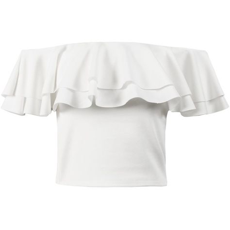 Ruffled Off The Shoulder Top, White Ruffled Top, Satin Top Outfit Classy, Fancy White Tops, White Ruffle Crop Top, Satin Top Outfit, Pink Bday, Off The Shoulder White Top, Bday Fits