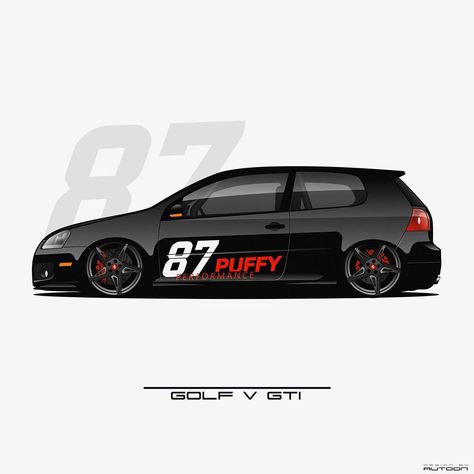 Golf Gti Sport, Golf 5 Gti, Draw Cars, Civic Ef, Vw Golf 5, Golf Mk3, Vw Art, Golf Mk5, Cool Car Drawings