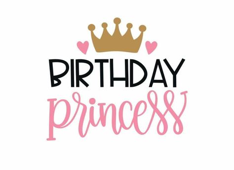 Princess Font, Birthday Princess Svg, Happy Birthday Theme, Minnie Mouse 1st Birthday, Princess Svg, Princess Party Decorations, Baby Birthday Themes, Happy Birthday Text, Birthday Clips