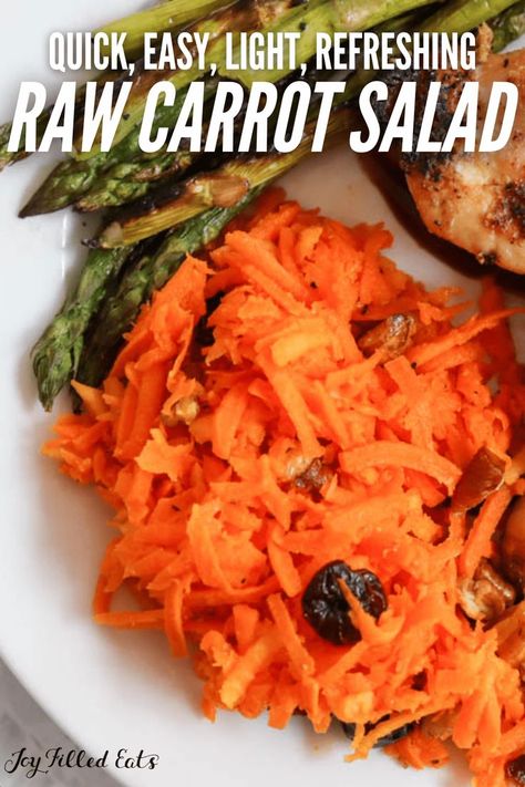 Raw Carrot Recipes, Thm Salads, Raw Carrot Salad, Trim Healthy Mama Breakfast, Pickled Things, Baby Carrot Recipes, Kids Veggies, Eat More Veggies, Carrot Salad Recipes