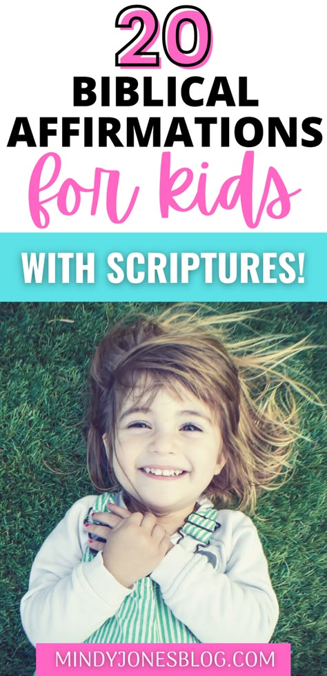 Looking for ways to encourage your kids daily? Check out these 20 biblical affirmations for kids to repeat every day + FREE printable cards! #dailyaffirmations Kids Words Of Affirmation, Preschool Affirmations Printable, Godly Affirmations For Kids, Encouraging Cards For Kids, Bible Affirmations For Kids, Biblical Affirmations For Kids, Kids Affirmations Free Printable, Gods Affirmations, Identity Statements