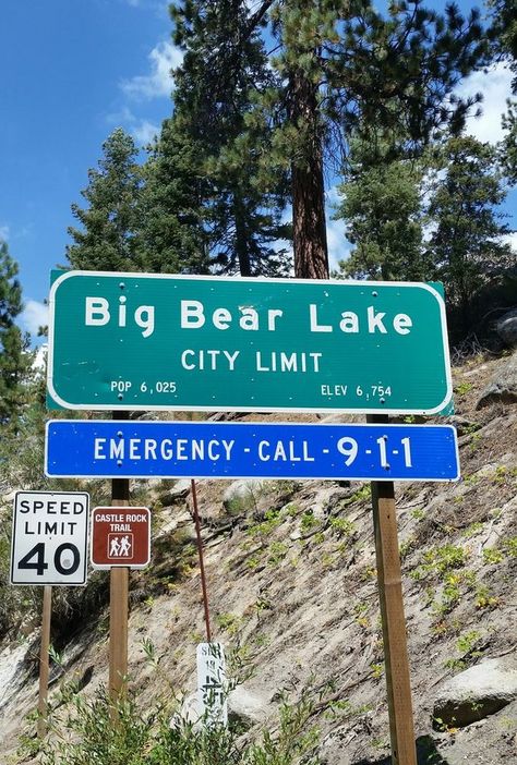 You can find this popular hike hiding right off Big Bear Boulevard only a few miles on either side from Big Bear Dam and Big Bear Village. Big Bear Trip, California Illustration, Big Bear Mountain, Bear Instagram, City Signs, Big Bear Lake California, Big Bear California, California With Kids, California Travel Guide