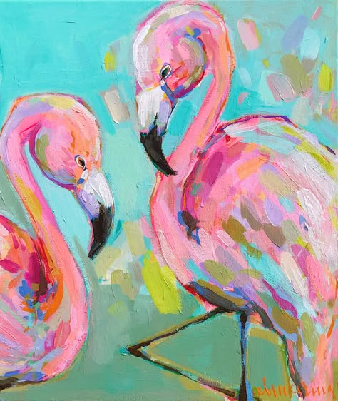 Colorful fun flamingo painting! This would be absolutely perfect in a girl’s room! #flamingoart #flamingodecor #flamingopainting Easy Acrylic Painting Ideas, Flamingo Painting, Acrylic Painting Ideas, Easy Acrylic Painting, Art Yarn Handspun, Flamingo Art, Art Yarn, Painting Class, Painting Art Projects