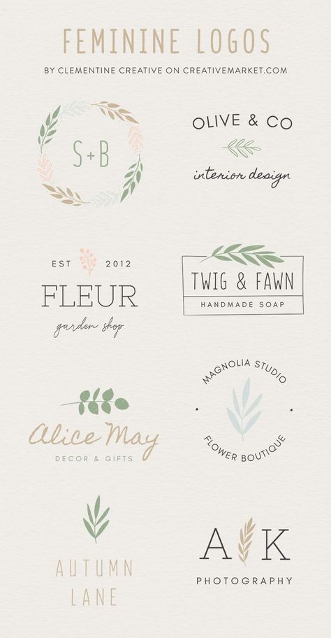 Rustic Feminine Logo Kit + BONUS ,  #BONUS #F Sewing Business Logo, Feminine Logo Inspiration, Massage Logo, Logo Design Mockup, Skincare Logo, Business Branding Inspiration, Circle Logo Design, Logo Minimal, Wedding Logo Design