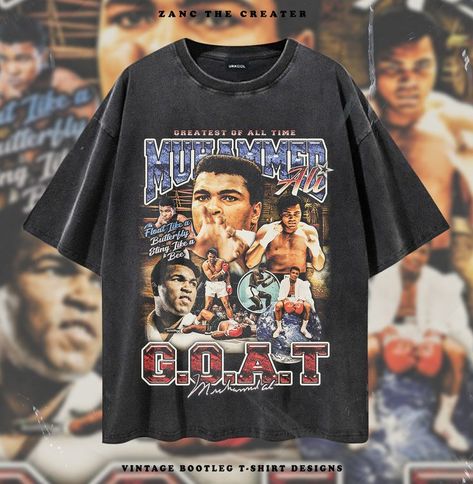 Vintage Rap Tees, Mohammed Ali, Design 2023, Shirt Design Inspiration, Rap Tee, Cool Graphic Tees, Streetwear Tshirt, Design Concepts, Teen Fashion Outfits