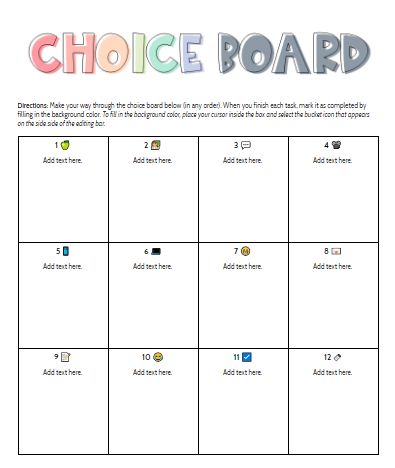 Using Digital Choice Boards + Interactive Slides for Distance Learning (+ FREE Google Drive Templates!) — Hello, Teacher Lady Choice Board Template Free Printable, Asynchronous Learning Ideas, Free Google Templates, Math Choice Boards, Flipped Learning, Online Schooling, Math Bingo, Hello Teacher, Virtual Teaching