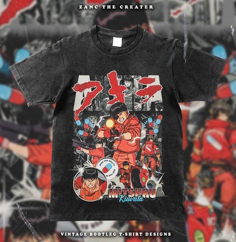 I'am a vintage bootleg rap tee designer on fiverr, if you want to make a design like this, just click the link listed Tshirt Design 2023, Bootleg Tshirt Design, Bootleg Tshirt, Vintage Tshirt Design, Akira Anime, Design 2023, Anime Tees, Street Style Outfits Men, Rap Tee