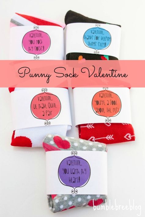 Punny Sock Valentine  #print #valentine Sock Puns Gift Ideas, Socks Printable, Sock Puns, Valentine Socks, Valentines Day Jokes, Valentines Socks, Bamboo Gifts, Skip To My Lou, Valentine Diy