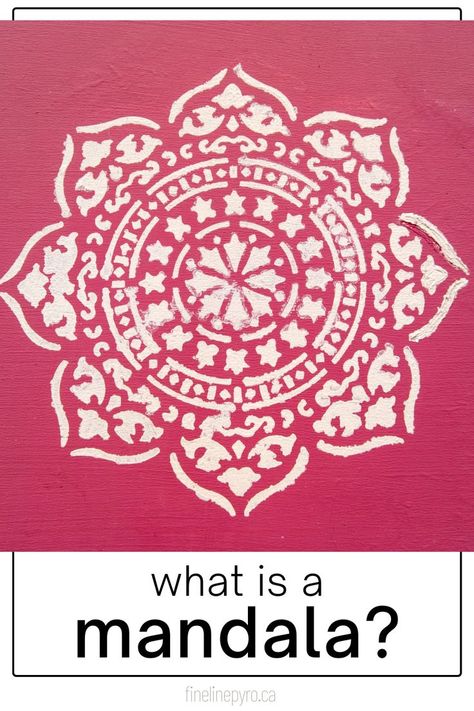 a mandala design painted with white on a red background What Is A Mandala, Radial Symmetry, Circular Designs, Sanskrit Language, Symmetrical Pattern, New Media Art, Computer Art, What Is Meant, With Meaning