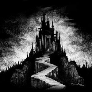 Vampire Castle, Haunted Tree, Nighttime Sky, Castle Tattoo, Castle Drawing, Pumpkin Stencils, Dracula Castle, Castle Art, Desenho Tattoo