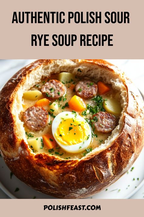 This recipe for Classic Żurek is the best polish sour rye soup You will ever taste! This traditional Polish Żurek Soup is an Easter classic. Polish Easter Recipes, European Soup, Polish Food Traditional, Polish Soup, Smoked Pork Ribs, Polish Easter, Best Soup, Best Soup Recipes, European Recipes