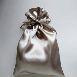 Wedding Gift Bags, Potli Bags, Pewter Grey, Satin Bags, Wedding Favor Bags, Favor Bag, Wedding Party Favors, Bag Packaging, Party Favor Bags