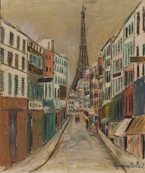 130 Likes, 0 Comments - Mikiko Fabiani Yoshida (@mikikofabiani) on Instagram: “#mauriceutrillo “La Rue Saint-Dominique et la Tour Eiffel” circa 1937-1938 #oiloncanvas ﻿…” Maurice Utrillo, Tour Eiffel Paris, Paper Sculpture, Art Works, Art History, Sale Artwork, Painting Prints, Online Art, Graphic Prints