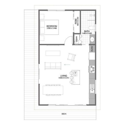 Granny Flat 3 - DIY Granny Flat Granny Flat Exterior, Granny Flat Plans, 1 Bedroom Flat, Skillion Roof, Granny Flat, Roof Tiles, In Law Suite, Flat Pack, Site Plan