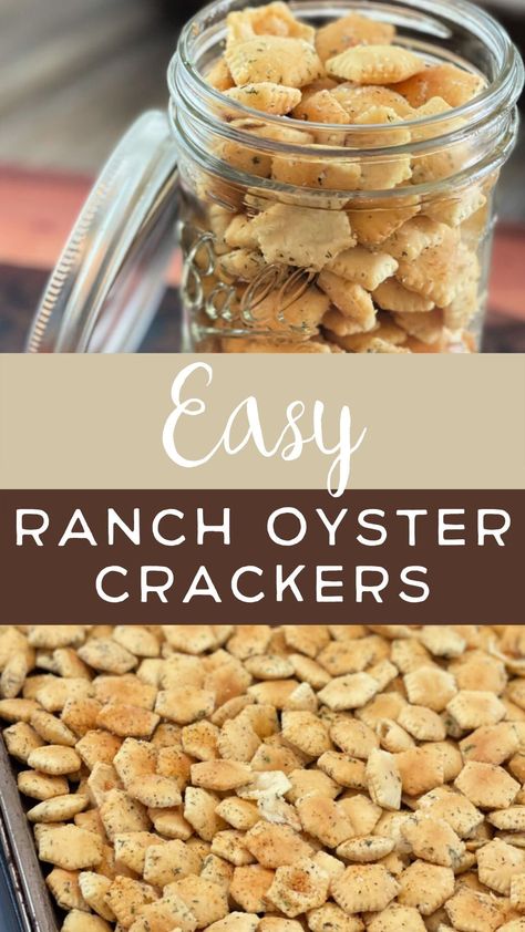 Cracker Mix Recipes, Ranch Crackers Recipe, Oyster Crackers Recipe, Seasoned Oyster Crackers, Ranch Oyster Crackers, Powdered Ranch Dressing, Ranch Crackers, Pizza Ranch, The Cookin Chicks