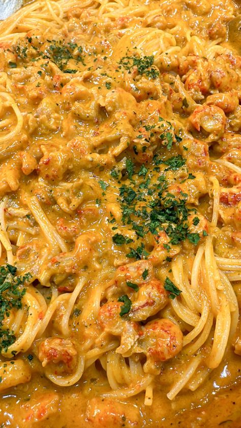 After Boil Crawfish Pasta, Cajun Shrimp And Crawfish Pasta, Cajun Meals Dinners, Easy Crawfish Pasta, Crawfish Spaghetti Recipes, Crawfish And Shrimp Fettucine, Cajun Seafood Pasta Recipes, Crawfish Shrimp Pasta, Crawfish Pastalaya