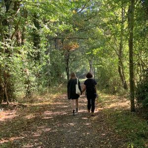 today was a fairytale ✨ Forest Aesthetic Couple, Walking Date Aesthetic, Goblincore Couple, Long Walks Aesthetic Couple, Couples In Forest, Walking In The Woods Aesthetic, Couples In Nature Aesthetic, Forest Date Aesthetic, Friends In The Forest