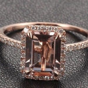 3CT Emerald Double Stick Solid 14K Gold Wedding - Etsy Morganite Engagement Ring Rose Gold, Chocolate Diamond, Rose Gold Diamond Ring Engagement, Rose Gold Engagement Rings, Bracelet Cartier, Gorgeous Rings, Chocolate Diamonds, Beautiful Wedding Rings, Engagement Ring Rose Gold