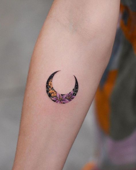 Purple Moon Tattoo, Wattle Flower, Cuff Tattoo, Tattoos For Women Flowers, Bff Tattoos, Sunflower Tattoos, Flower Yellow, Snake Tattoo, Elegant Tattoos