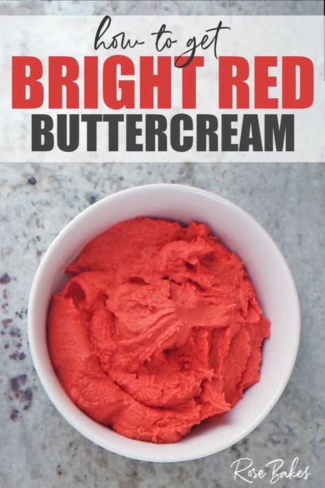 Red Buttercream, Red Frosting, Red Icing, Frosting Colors, How To Make Icing, Cake Decorating For Beginners, Icing Frosting, Frosting Tips, Red Cake