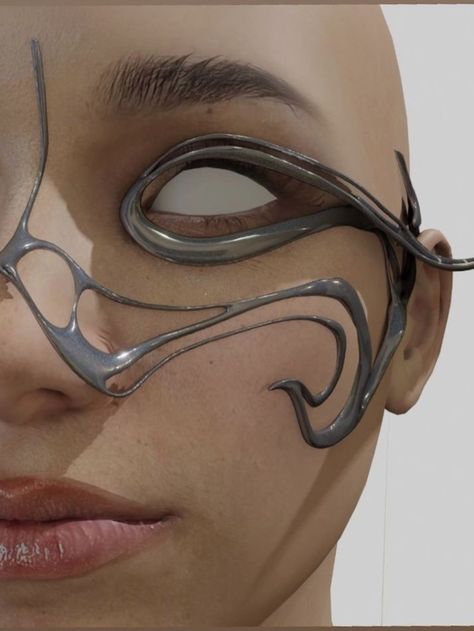 face jewelry Cyberpunk Jewelry, Cyberpunk Makeup, Cyberpunk Accessories, Futuristic Accessories, Futuristic Jewelry, Futuristic Makeup, Face Jewellery, Futuristic Fashion, Ex Machina