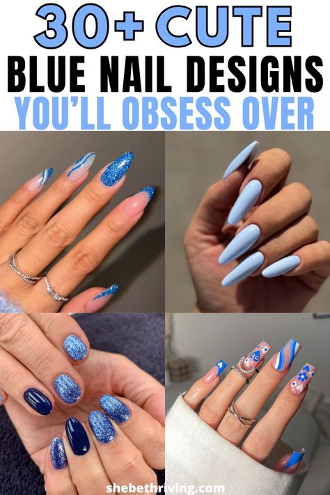 Blue Nail Designs Zeta Phi Beta Nail Designs, Gel X Nail Designs Blue, Boy Baby Shower Nails Designs, Blue Sns Nails Designs, Cute Acrylic Nails Designs Popular, Boy Baby Shower Nail Ideas, Baby Blue Pedicure, Powder Blue Nails Designs, Baby Boy Nails Designs