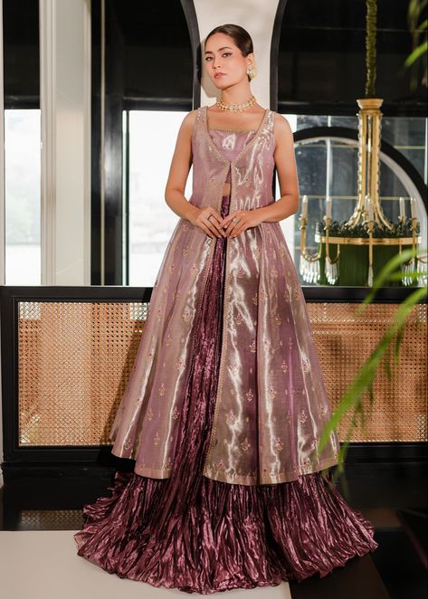 Pakistani Pishwas, Tea Rose Color, Tissue Lehenga, Fawad Khan, Dresses Pakistani, Tiffany Stone, Zardozi Work, Organza Lehenga, Tea Rose