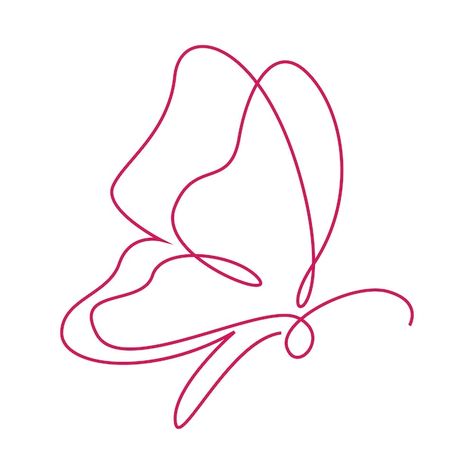 One Line Art Butterfly, Single Line Butterfly Tattoo, Single Line Butterfly, Vector Butterfly, Butterfly Line Art, About Butterfly, Single Line Art, Line Art Images, Plant Stakes