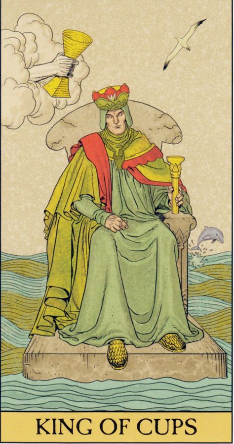 King of Cups - Before Tarot (Simona Rosi Eon with P. Alligo, C. Kenner & F. Nativo) King Of Cups Tarot, King Of Cups, Alphonse Mucha Art, Cups Tarot, Parapsychology, Mucha Art, Daily Tarot, Tarot Cards Art, Tarot Card Meanings