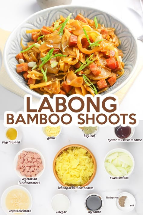 Labong Recipe Bamboo, Recipes With Bamboo Shoots, Bamboo Shoots Recipe Chinese Food, Canned Bamboo Shoots Recipe, Bamboo Shoots Recipe Filipino, Boiled Vegetables Recipe, Bamboo Recipes, Bamboo Shoots Recipe, Spring Roll Peanut Sauce