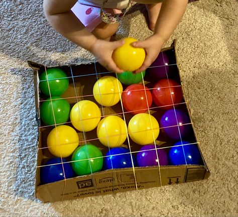 Sports Themed Fine Motor Activities, Ball Sorting Activity, Infant Ball Activities, Sports Themed Sensory Bin, Balls Preschool Theme, Physical Activities For Infants, Balls Unit Creative Curriculum, Ball Sensory Bin, Ball Activities For Toddlers