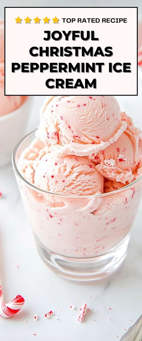 Image for Christmas Peppermint Ice Cream Christmas Ice Cream Flavors, Peppermint Stick Ice Cream, Ninja Ice Cream Recipe, Peppermint Dessert, Best Homemade Ice Cream, Christmas Ice Cream, Holiday Ice Cream, Ice Cream Recipes Machine, Snow Ice Cream