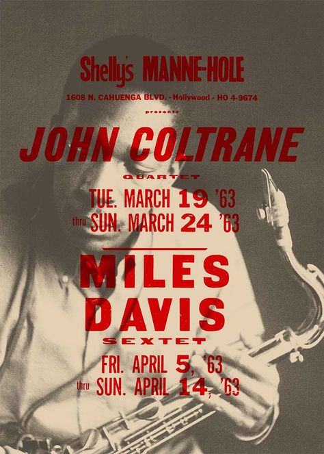 John Coltrane Miles Davis Music Poster Print Jazz Band Poster, Cool Poster Designs, Poster Grafico, Ink Drop, Julie London, Tropical Poster, Concert Poster Design, John Coltrane, Event Posters