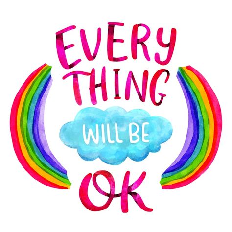 Rainbow Quotes, Quotes To Brighten Your Day, Christmas Quotes Inspirational, Happy Day Quotes, Rainbow Quote, Ink Lettering, Trend Quote, Everything Will Be Ok, Easter Quotes