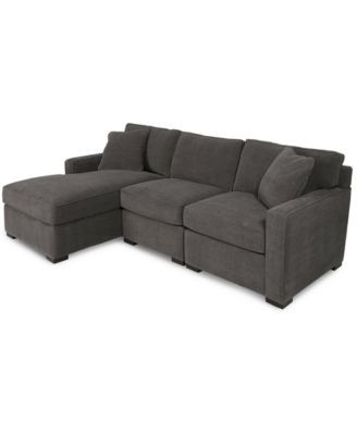 Radley 3-Piece Fabric Chaise Sectional Sofa, Created for Macy's | macys.com Wall Couch, Macy Furniture, Tv Corner, Futon Decor, Chaise Sectional Sofa, Sectional Sofa With Chaise, Fabric Sectional Sofas, Sectional Sofas Living Room, Apartment Sofa