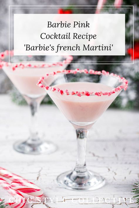 Barbie's french Martini 40ml Alizé Gold French Vodka 20ml Chambord raspberry liquor 60 ml Pineapple juice Pineapple slice Barbie Martini, Raspberry Liquor, Pink Jelly Beans, French Martini, Pink Cocktails, Pineapple Slices, Pink Cocktail, Pink Drinks, Barbie Party