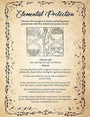 'Elemental Protection': Home-Cleanse Spell with Salt Cast A Circle, Elemental Witch, Cleansing Spell, Fire And Air, Banishing Spell, Easy Spells, Florida Water, Easy Magic, Moon Water