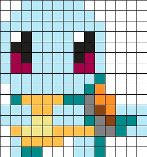 Squirtle Perler Bead Pattern | Bead Sprites | Misc Fuse Bead Patterns Squirtle Perler Bead Pattern, Squirtle Perler, Graph Drawings, Hama Beads Pokemon, Psi Patrol, Pokemon Bead, Kandi Cuffs, Pokemon Perler Beads, Pixel Beads