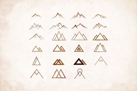 Moutain Tattoos, Mountain Icon, Small Mountain Tattoo, Mountain Tattoo Simple, Tattoos Mandala, Small Tattoos Simple, Tattoo Graphic, Cool Small Tattoos, Mountain Tattoo