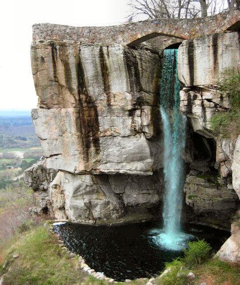 Rock City, near Chattanooga, Tennessee Georgia Waterfalls, Green Waterfall, Lookout Mountain, Rock City, Tennessee Vacation, Chattanooga Tennessee, Mountain Vacations, Mountain Travel, The Windy City