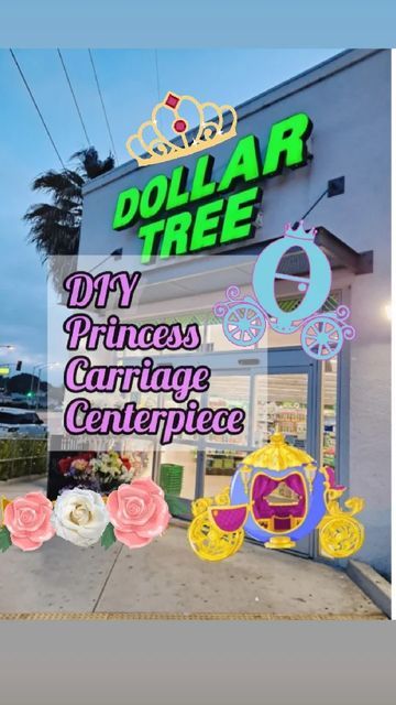 Dollar Tree Princess Party Ideas, Princess Centerpieces Diy, Princess Birthday Centerpieces, Princess Party Centerpieces, Cinderella Party Theme, Cinderella Carriage Centerpiece, Disney Princess Centerpieces, Cinderella Decorations, Cinderella Birthday Party Decorations