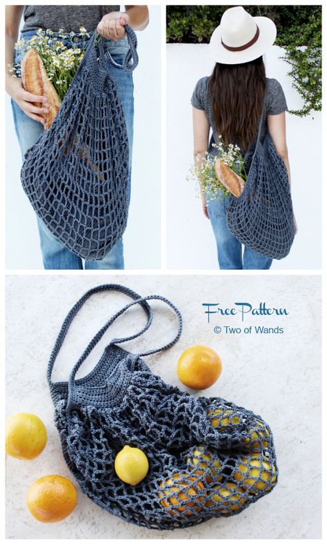 Free Patterns Crochet, Market Bag Crochet, French Market Bag, Confection Au Crochet, Mode Crochet, Crochet Bag Pattern Free, Crochet Market Bag, Crochet Clothes For Women, Haken Baby