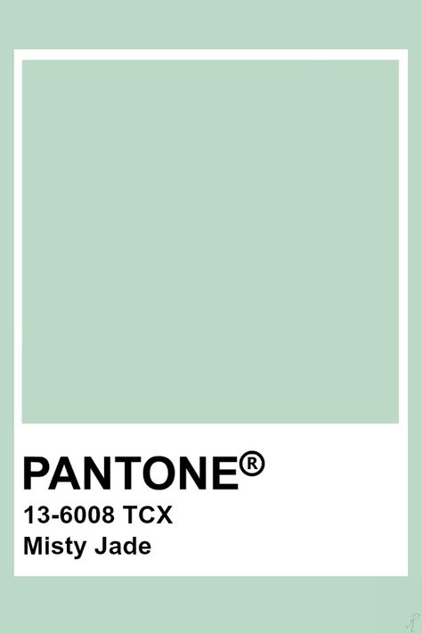 Misty Jade Aesthetic, Mint Green Pantone, Jade Pantone, Mint Pantone, Misty Jade, Pantone Tcx, Pantone Green, Pantone Trends, Pantone Color Chart