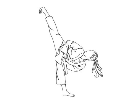 Taekwondo Sketch, Taekwondo Tattoo Ideas, Taekwondo Drawing, Martial Arts Drawing, Karate Drawing, Taekwondo Tattoo, Karate Tattoos, Martial Arts Tattoos, Line Vector