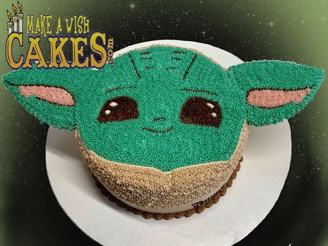 Grogu Cake Ideas, Birthday Cake Star Wars, Grogu Cake, Mandalorian Party, Mandalorian Birthday, Baby Yoda Cake, Yoda Birthday, Yoda Party, Yoda Cake