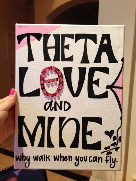 Card or note idea for a Kappa Alpha Theta sister. #theta1870 #thetadiy Kappa Alpha Theta Painting, Theta Painting, Kappa Alpha Theta Canvas, Theta Canvas, Sorority Canvas Art, Theta Crafts, Big Lil Gifts, Sorority Diy, Greek Accessories