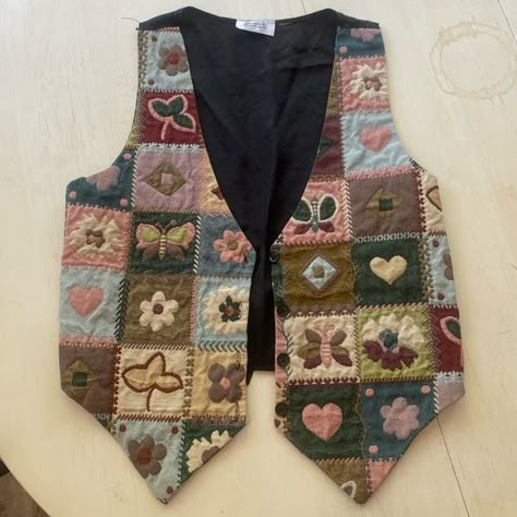 sostanza patterned vest Types Of Vests, Vest Aesthetic, Crochet Vest Outfit, Diy Vest, Patterned Vest, Handmade Vest, Patchwork Vest, Colorful Vest, Chic Crossbody Bag