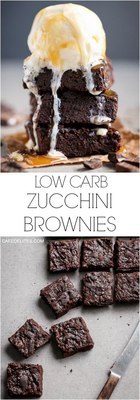 Low Carb Zucchini Brownies! The ultimate Low Carb indulgence suitable for *LCHF and *lowgi diets! On http://cafedelites.com Healthy Stevia Desserts, Flourless Zucchini Brownies, Easy Zucchini Brownies Healthy, Flourless Zucchini Recipes, Low Calorie Zucchini Desserts, Low Carb Zucchini Cake, Low Calorie Zucchini Brownies, Low Carb Zuchini Baking Recipes, Low Carb Zucchini Recipes Desserts