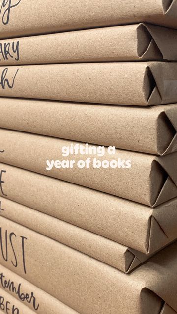 Book For Each Month Gift, A Year Of Books Gift, 12 Months Of Books Gift, Book A Month Gift, Thrifted Christmas Gifts, Thrifted Gift Ideas, Thrift Gifts, Thrifted Gifts, Mother In Law Gift Ideas