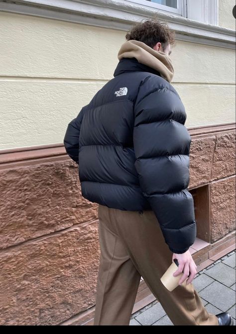 North Face Retro Nuptse Jacket Outfit, The North Face Nuptse Outfit, Northface Nuptse Jacket Outfit, Nuptse Jacket Outfit Men, Nuptse Jacket Outfit, Brown North Face Puffer, North Face Retro Nuptse, North Face Nuptse Jacket, The North Face Puffer Jacket